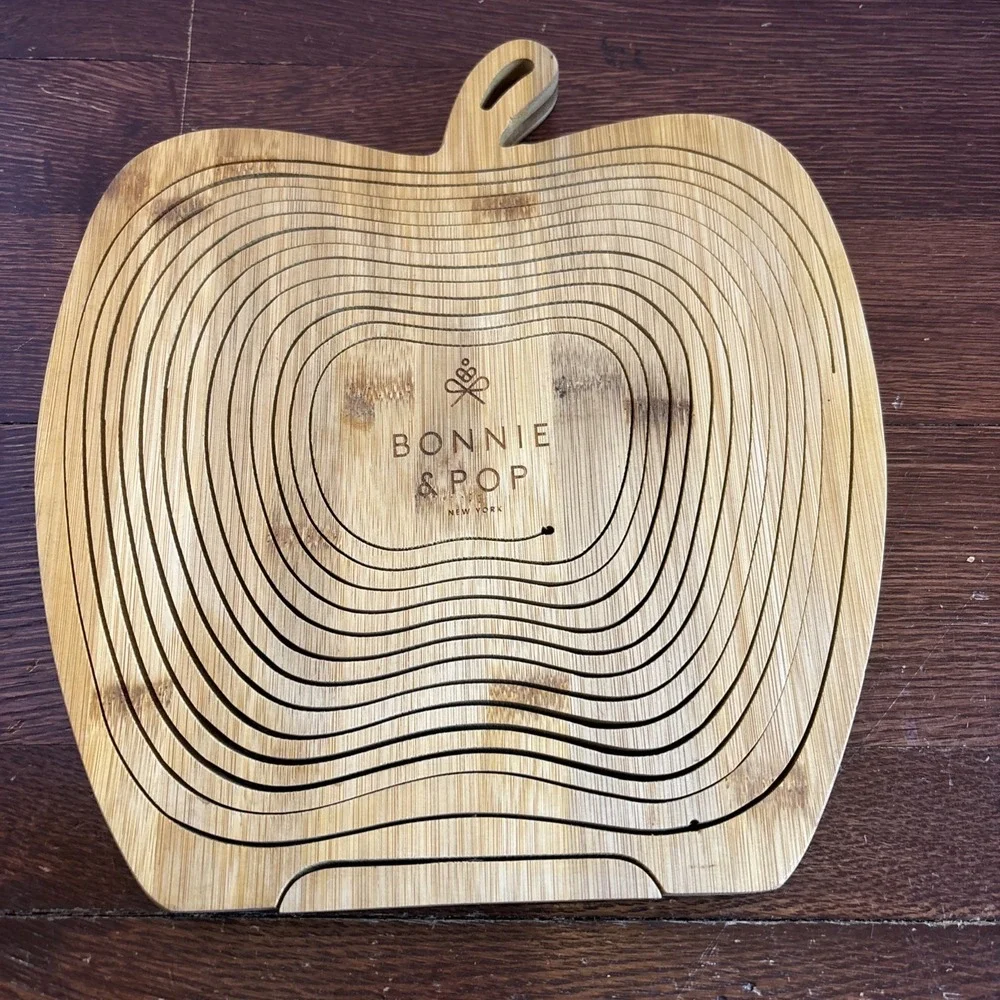 Bonnie  & Pop‎ NY Wood  Collapsible Apple Folding Fruit Basket Folds Flat